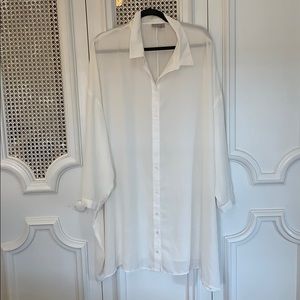 White Sheer Oversized Tunic